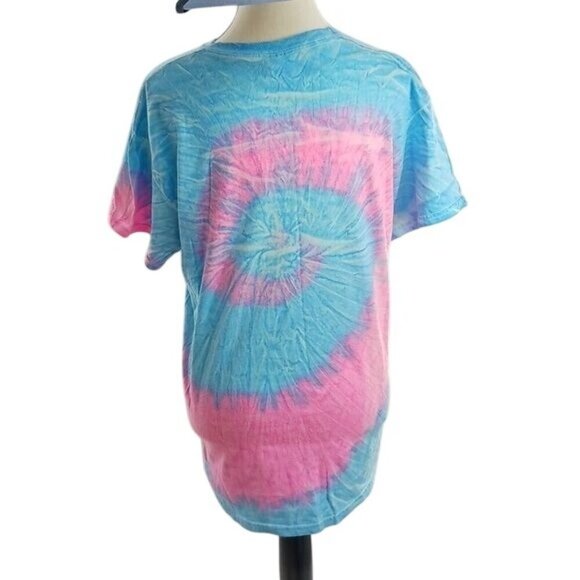 Key West Womens M Tie Dye T Shirt Blue Pink Flip Flop Graphic Short Sleeve Tee - Picture 5 of 6